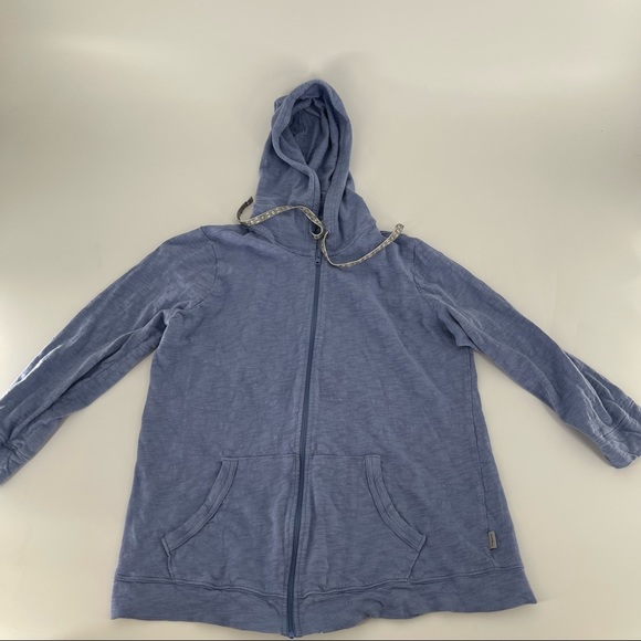Eddie Bauer Tops - Eddie Bauer Half Sleeve Full Zip Linen Hoodie